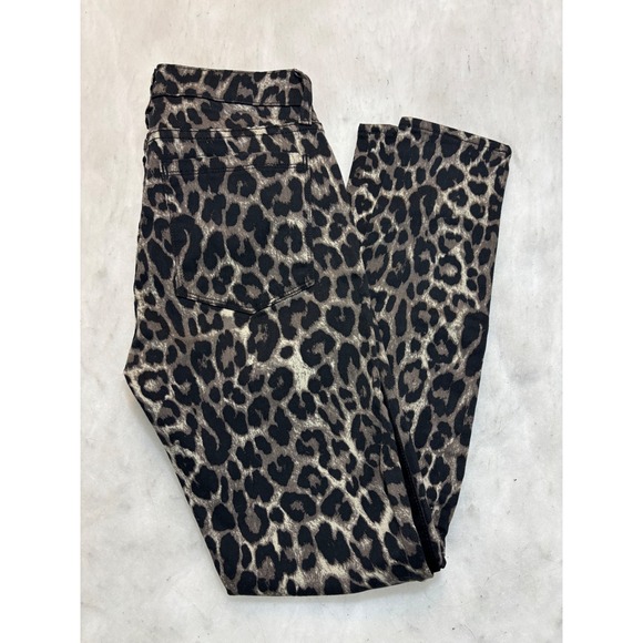 PARKER SMITH Denim - Parker Smith Night Cat Leopard Print Tuxedo Stripe Skinny Jeans Size 26 NWT